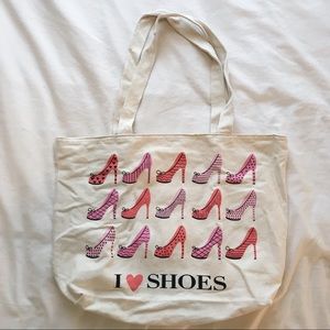 i love shoes canvas tote